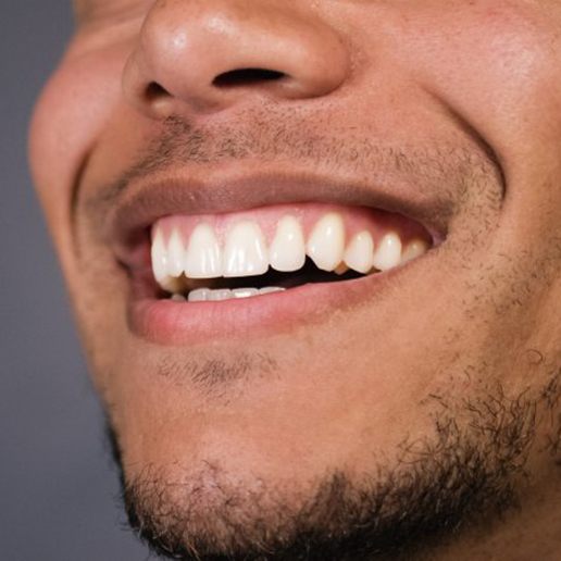 Close up of man&rsquo;s smile