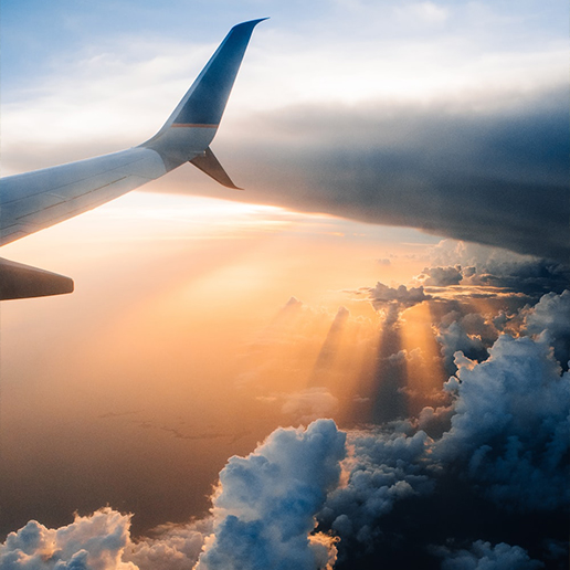 Sunset from the view of an airplane